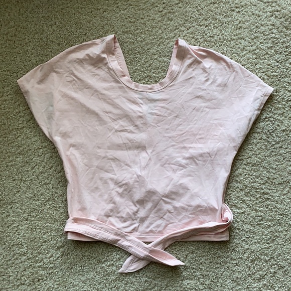 Lululemon Pink It’s a Tie Short Sleeve Top Sz 8 - Picture 3 of 7